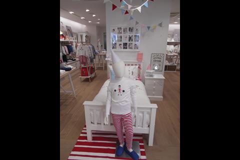 A section of the store is a dedicated Little White Company area, stocking childrenswear and children’s homewares.